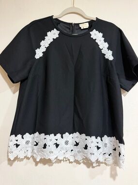 Kate Spade Broome Street Top with White Floral Lace Accent